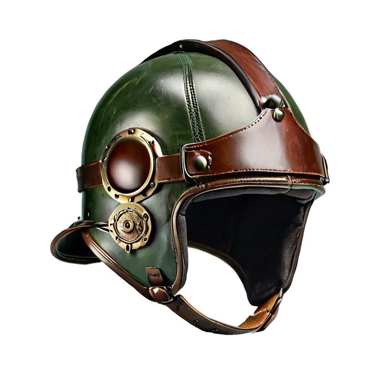 ファッション 帽子 ヴィンテージフライトヘルメット 透過 PNG 画像 フリー素材 #31382