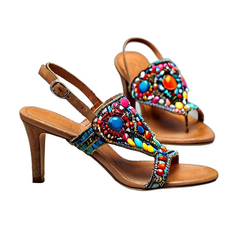 ファッション 靴 ボヘミアンビーズサンダル 透過 PNG 画像 フリー素材 #16447