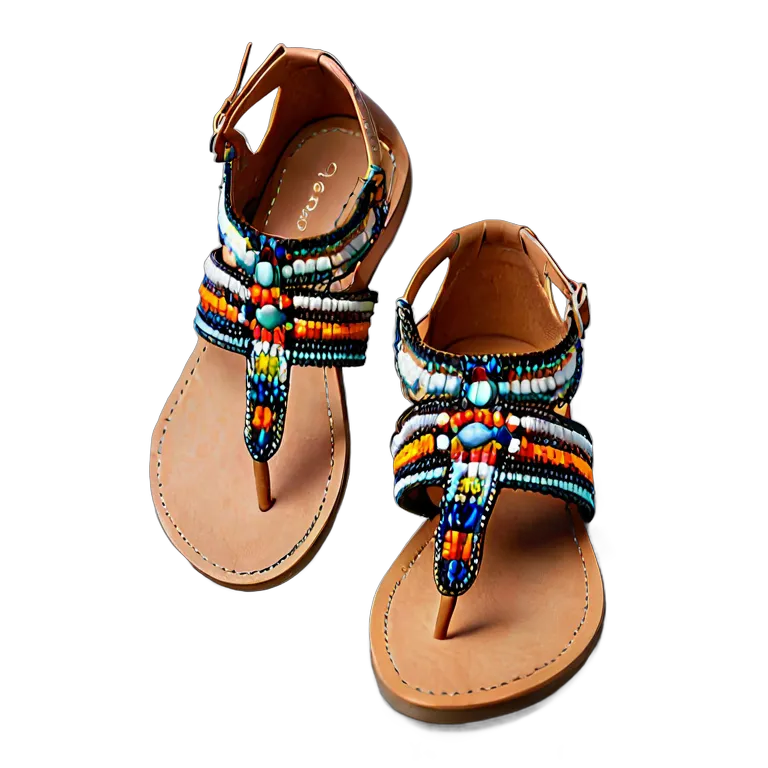 ファッション 靴 ボヘミアンビーズサンダル 透過 PNG 画像 フリー素材 #16448