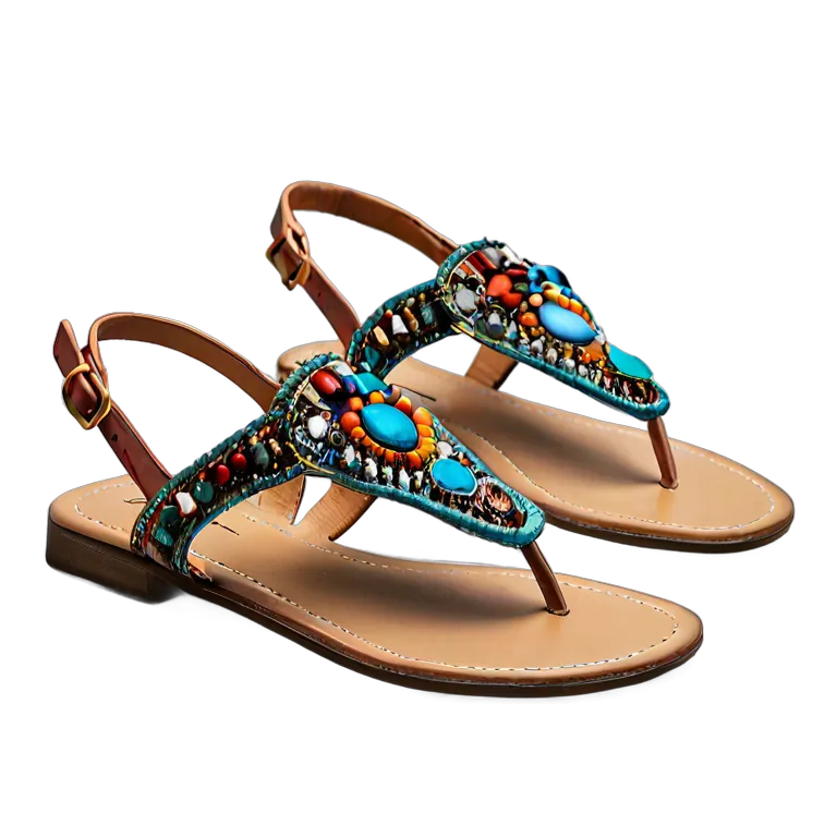 ファッション 靴 ボヘミアンビーズサンダル 透過 PNG 画像 フリー素材 #16450