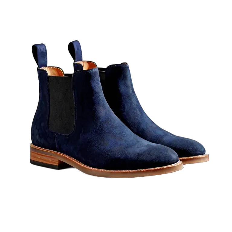 fashion shoes luxury-navy-blue-suede-chelsea-boot Transparent PNG Image Free Resource #16383