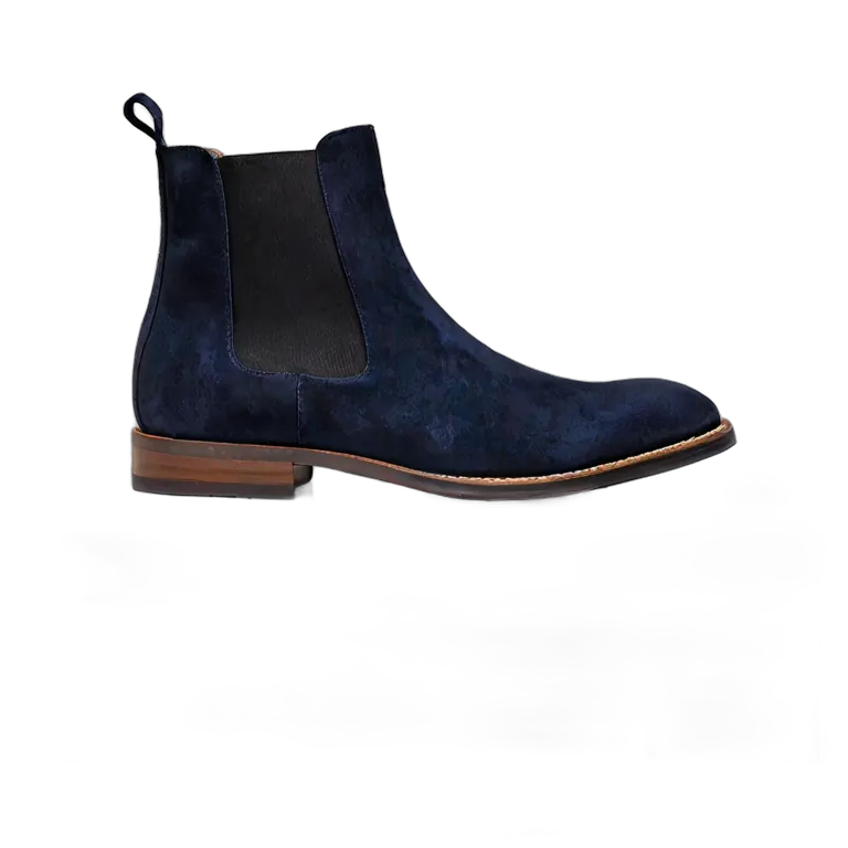 fashion shoes luxury-navy-blue-suede-chelsea-boot Transparent PNG Image Free Resource #16384