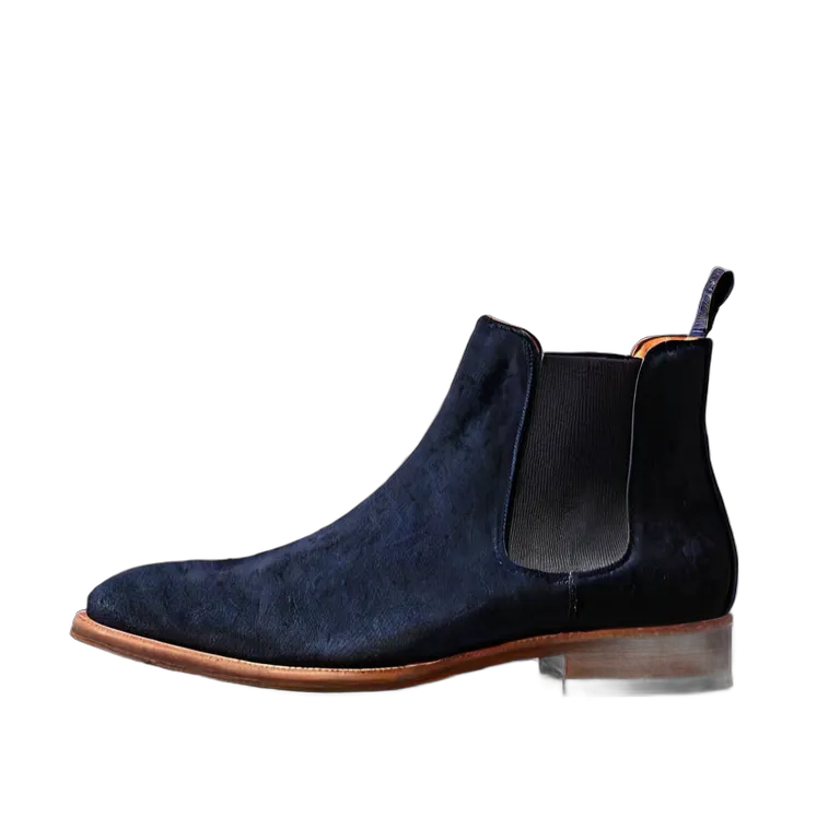 fashion shoes luxury-navy-blue-suede-chelsea-boot Transparent PNG Image Free Resource #16385