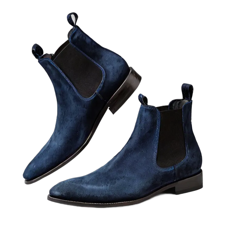 fashion shoes luxury-navy-blue-suede-chelsea-boot Transparent PNG Image Free Resource #16389