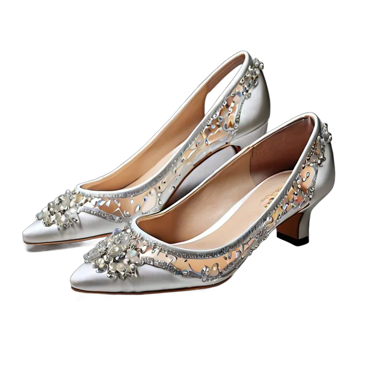 ファッション 靴 贅沢なパールをあしらったブライダルフラットシューズ 透過 PNG 画像 フリー素材 #16477