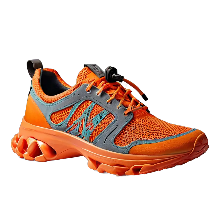 موضة أحذية حذاء أكوا عصري شبكي باللون البرتقالي الزاهي صورة PNG شفافة مجانية #16411