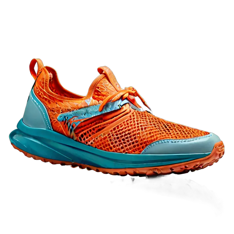 موضة أحذية حذاء أكوا عصري شبكي باللون البرتقالي الزاهي صورة PNG شفافة مجانية #16414