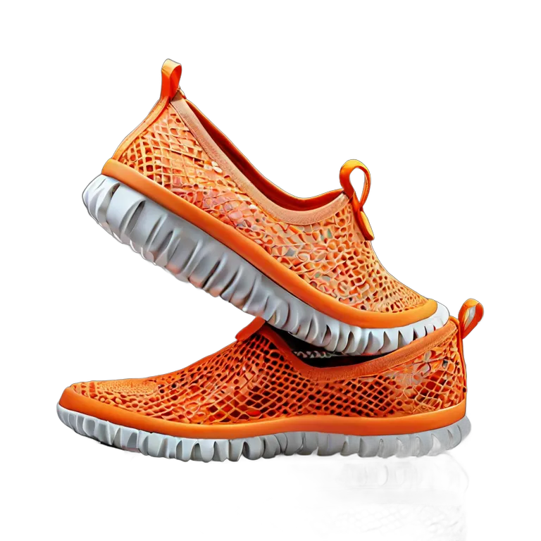 موضة أحذية حذاء أكوا عصري شبكي باللون البرتقالي الزاهي صورة PNG شفافة مجانية #16416