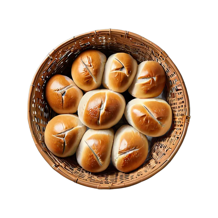 食べ物 パン バスケットに入った塩パン 透過 PNG 画像 フリー素材 #26790