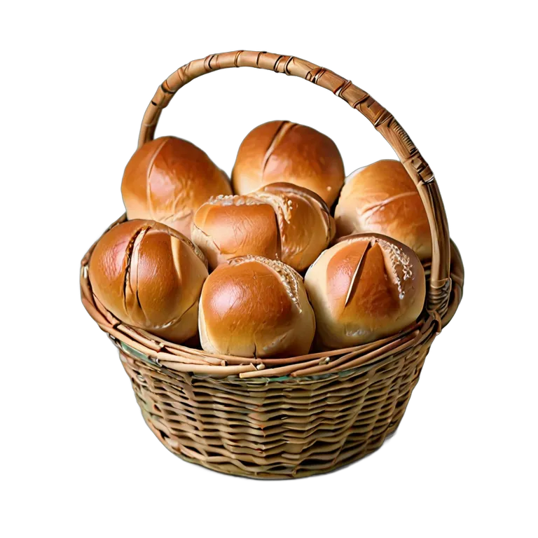 食べ物 パン バスケットに入った塩パン 透過 PNG 画像 フリー素材 #26791