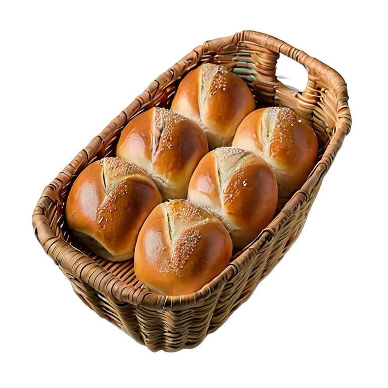 食べ物 パン バスケットに入った塩パン 透過 PNG 画像 フリー素材 #26793