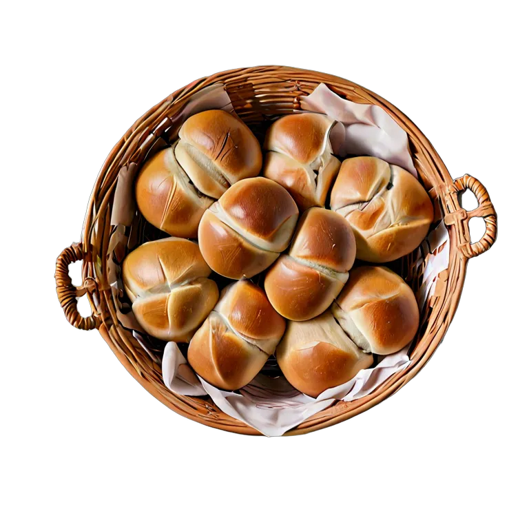 食べ物 パン バスケットに入った塩パン 透過 PNG 画像 フリー素材 #26794