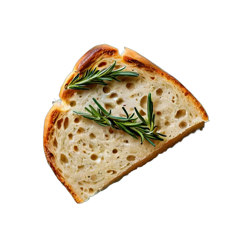 食べ物 パン スライスしたローズマリーのフォカッチャ 透過 PNG 画像 フリー素材 #26786