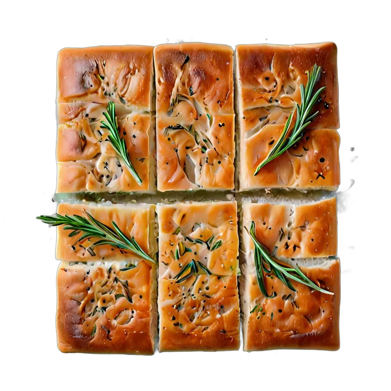 食べ物 パン スライスしたローズマリーのフォカッチャ 透過 PNG 画像 フリー素材 #26787