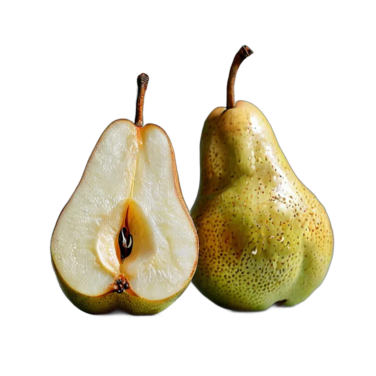食べ物 果物 半分に切った梨 透過 PNG 画像 フリー素材 #34234