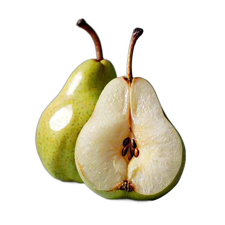 食べ物 果物 半分に切った梨 透過 PNG 画像 フリー素材 #34237
