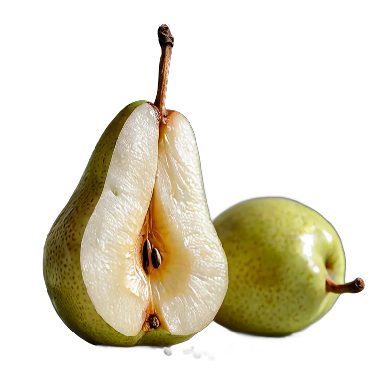 食べ物 果物 半分に切った梨 透過 PNG 画像 フリー素材 #34243