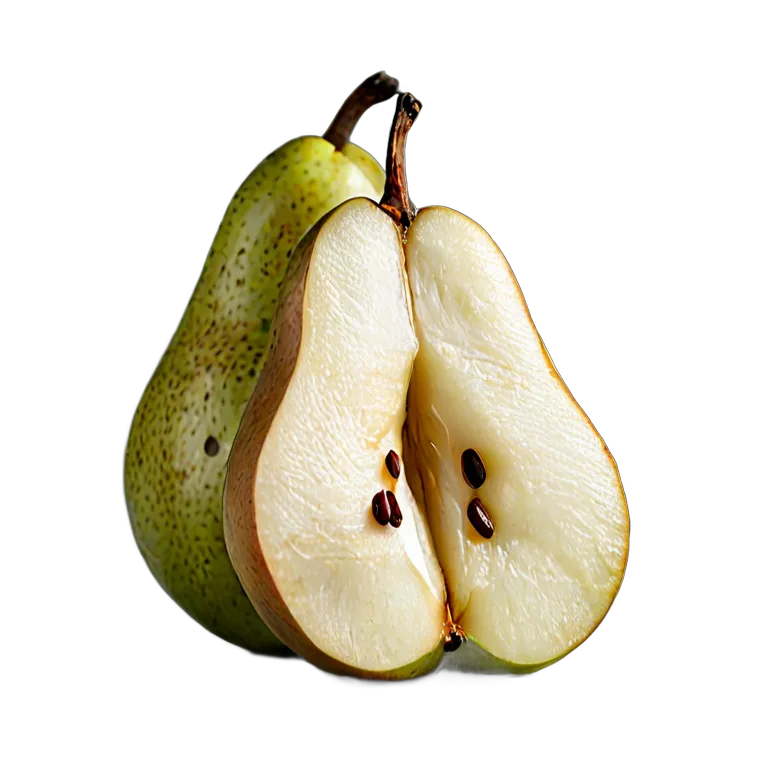 食べ物 果物 半分に切った梨 透過 PNG 画像 フリー素材 #34246