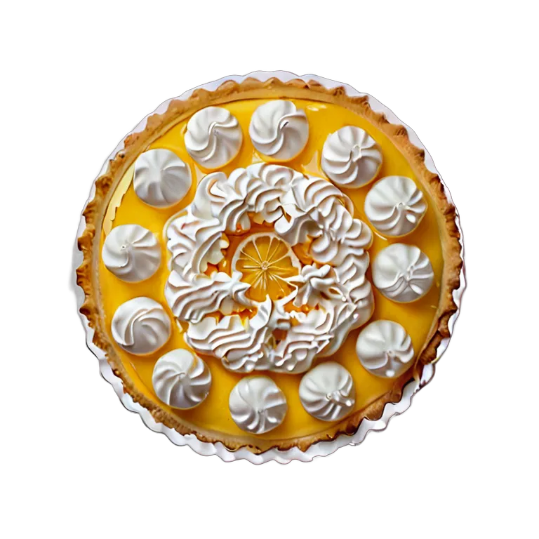 食べ物 お菓子 メレンゲ入りレモンタルト 透過 PNG 画像 フリー素材 #6677