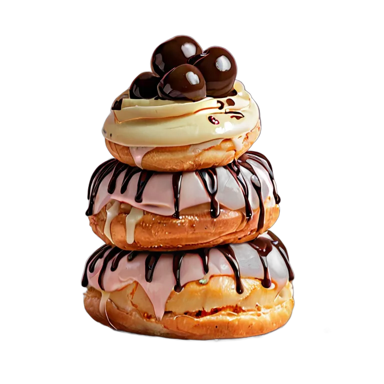 食べ物 お菓子 プロフィットロールタワー 透過 PNG 画像 フリー素材 #6695