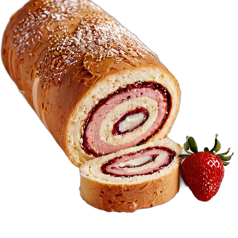 食べ物 お菓子 イチゴ入りロールケーキ 透過 PNG 画像 フリー素材 #6754