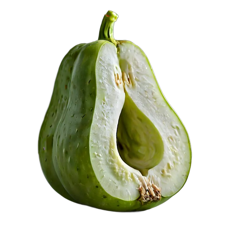 食べ物 野菜 半分に切ったハヤトウリ 透過 PNG 画像 フリー素材 #32982