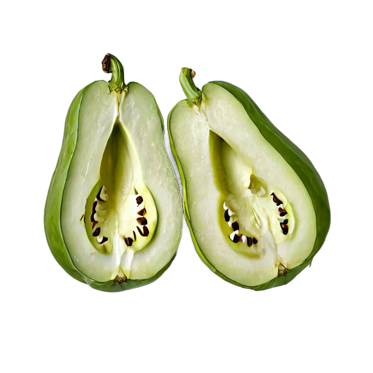 食べ物 野菜 半分に切ったハヤトウリ 透過 PNG 画像 フリー素材 #32983