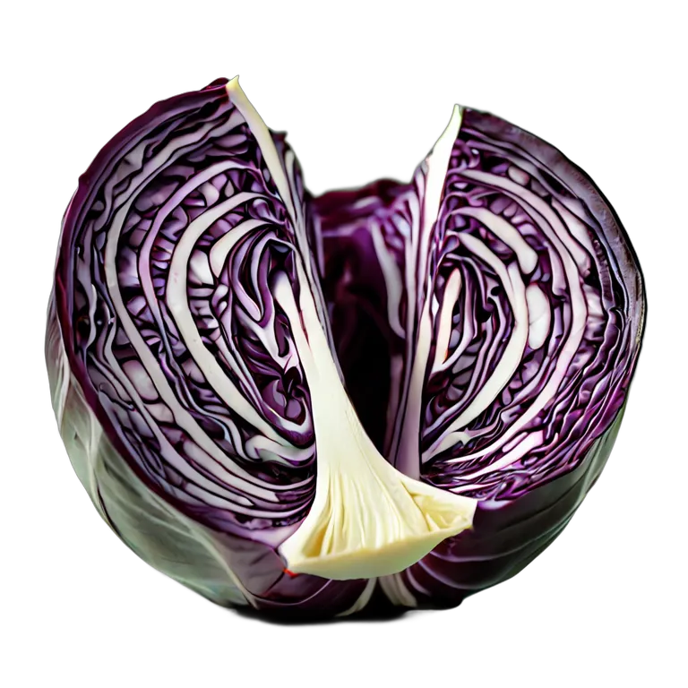食べ物 野菜 半分に切った赤キャベツ 透過 PNG 画像 フリー素材 #32932