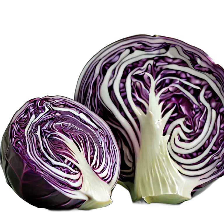 食べ物 野菜 半分に切った赤キャベツ 透過 PNG 画像 フリー素材 #32933