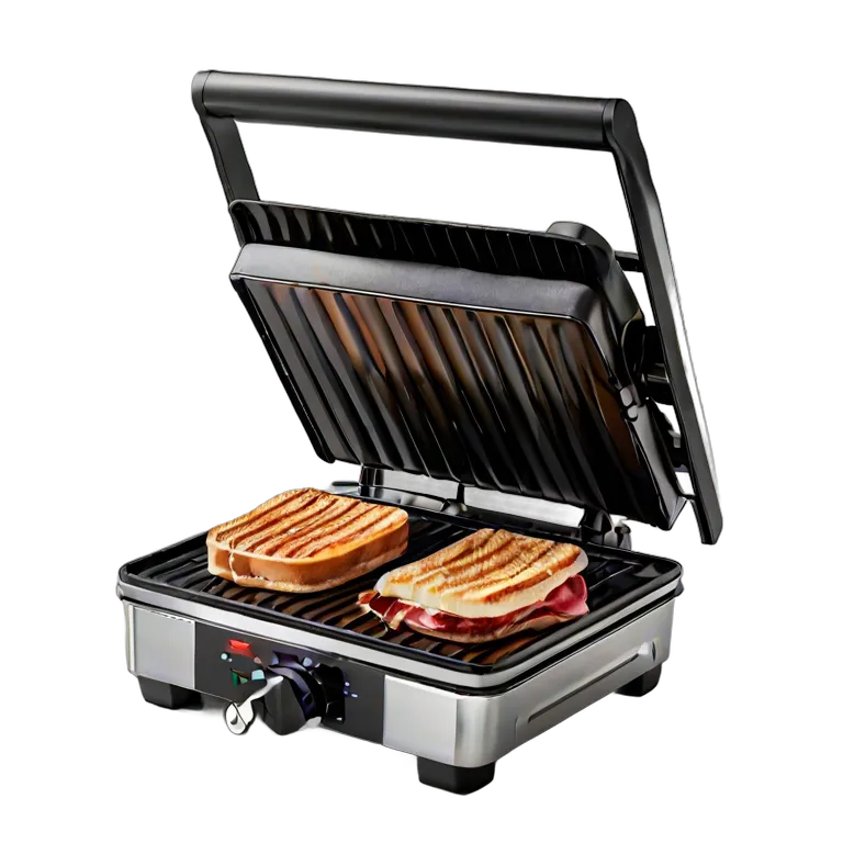 ガジェット キッチン家電 ブラック＆クロームのパニーニプレス 透過 PNG 画像 フリー素材 #14138