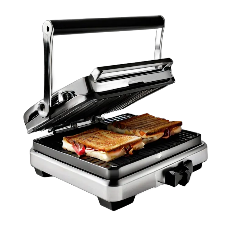 ガジェット キッチン家電 ブラック＆クロームのパニーニプレス 透過 PNG 画像 フリー素材 #14139