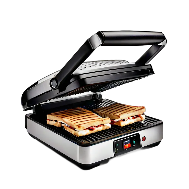 ガジェット キッチン家電 ブラック＆クロームのパニーニプレス 透過 PNG 画像 フリー素材 #14140