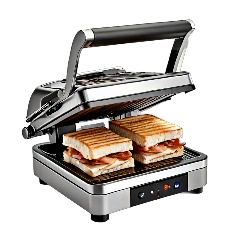 ガジェット キッチン家電 ブラック＆クロームのパニーニプレス 透過 PNG 画像 フリー素材 #14141