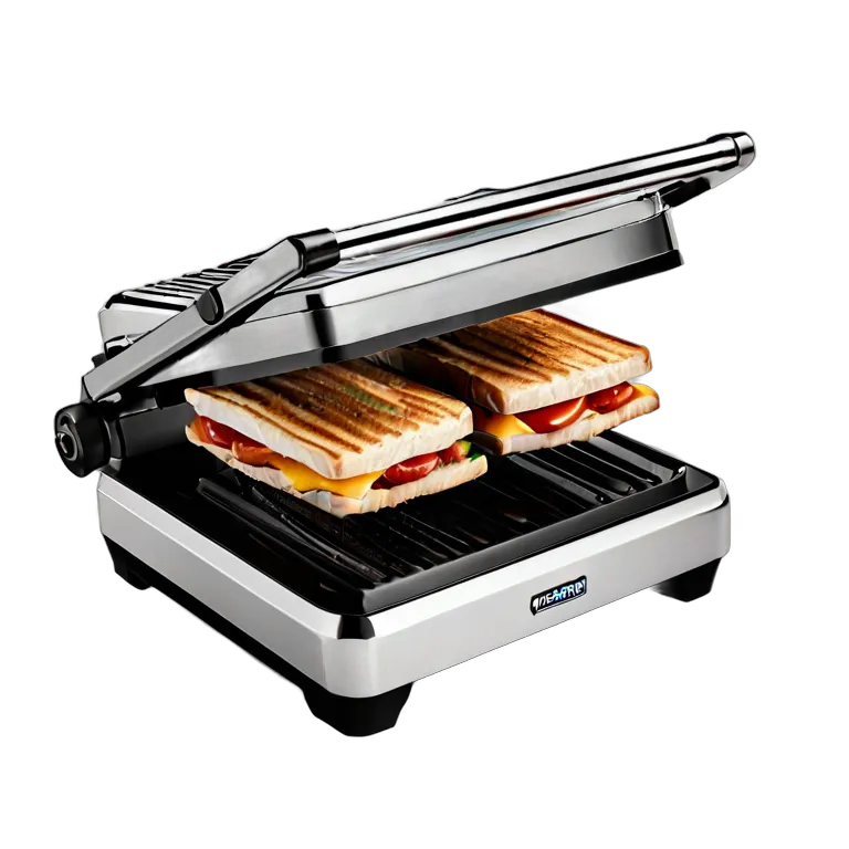 ガジェット キッチン家電 ブラック＆クロームのパニーニプレス 透過 PNG 画像 フリー素材 #14142