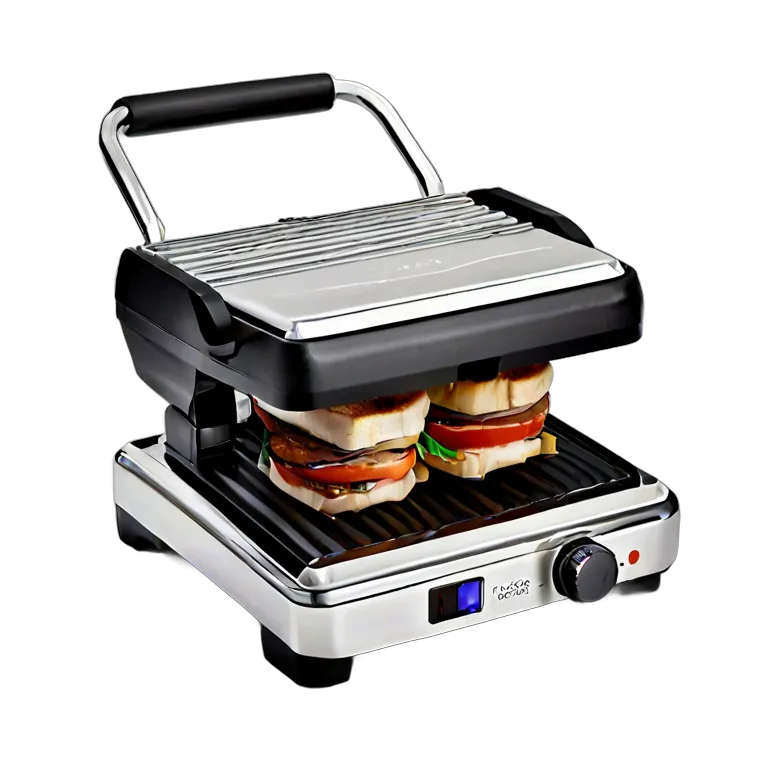 ガジェット キッチン家電 ブラック＆クロームのパニーニプレス 透過 PNG 画像 フリー素材 #14143