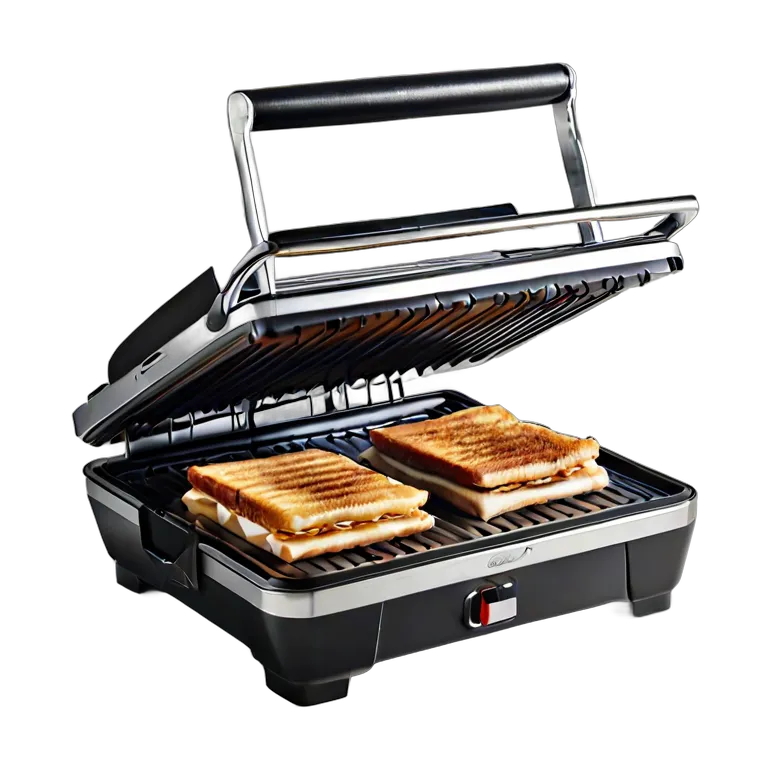 ガジェット キッチン家電 ブラック＆クロームのパニーニプレス 透過 PNG 画像 フリー素材 #14144