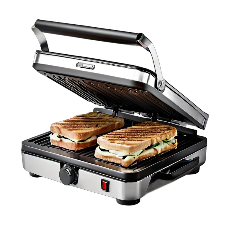 ガジェット キッチン家電 ブラック＆クロームのパニーニプレス 透過 PNG 画像 フリー素材 #14145