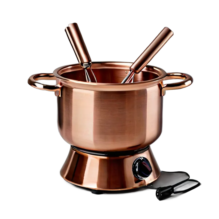 ガジェット キッチン家電 銅仕上げの電気フォンデュポット 透過 PNG 画像 フリー素材 #14108