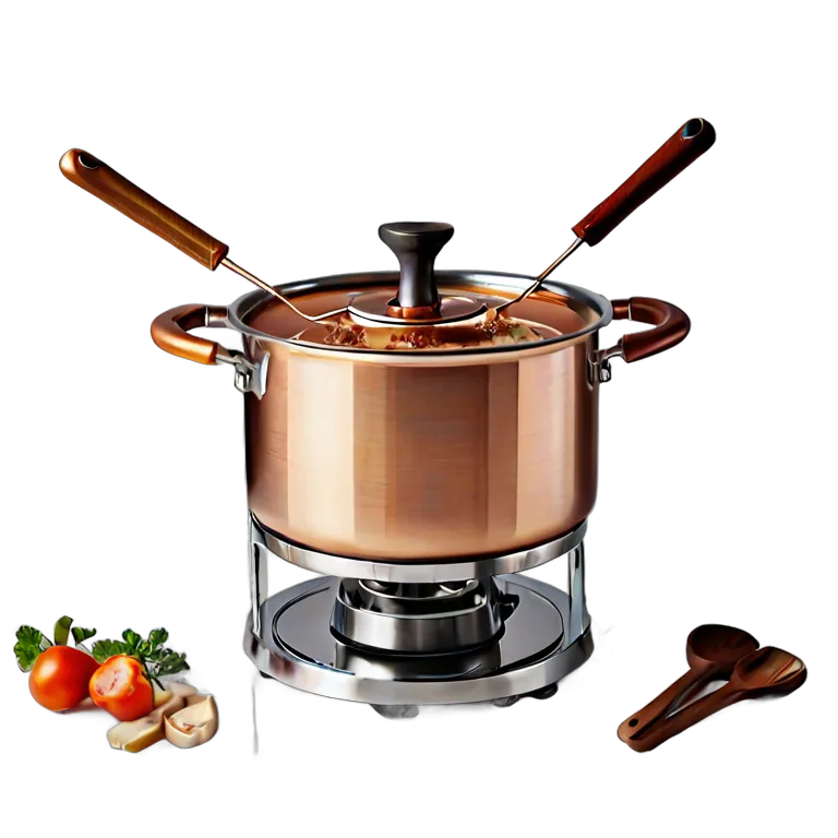 ガジェット キッチン家電 銅仕上げの電気フォンデュポット 透過 PNG 画像 フリー素材 #14113