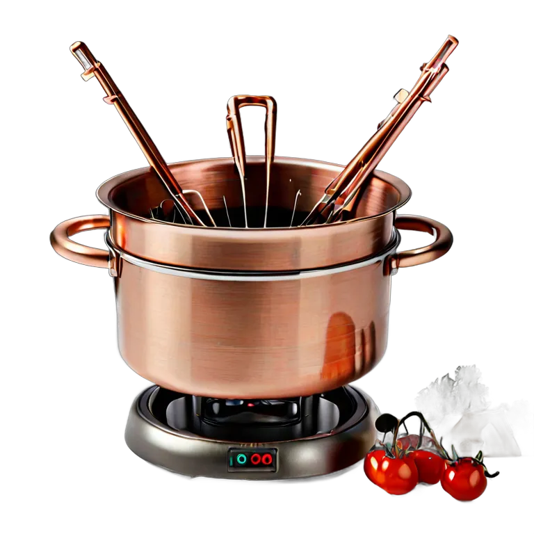 ガジェット キッチン家電 銅仕上げの電気フォンデュポット 透過 PNG 画像 フリー素材 #14114