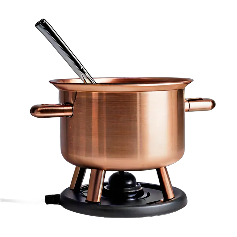 ガジェット キッチン家電 銅仕上げの電気フォンデュポット 透過 PNG 画像 フリー素材 #14115