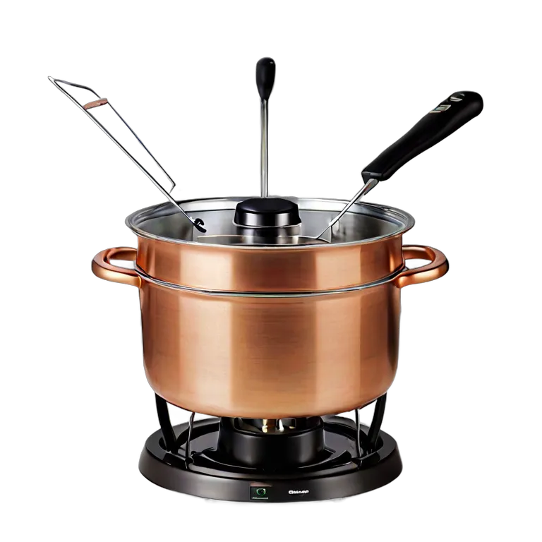 ガジェット キッチン家電 銅仕上げの電気フォンデュポット 透過 PNG 画像 フリー素材 #14116