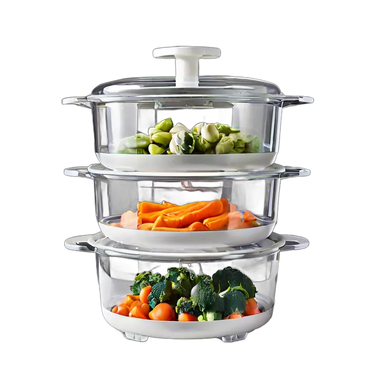 ガジェット キッチン家電 プラスチック製の白い野菜蒸し器 透過 PNG 画像 フリー素材 #14083