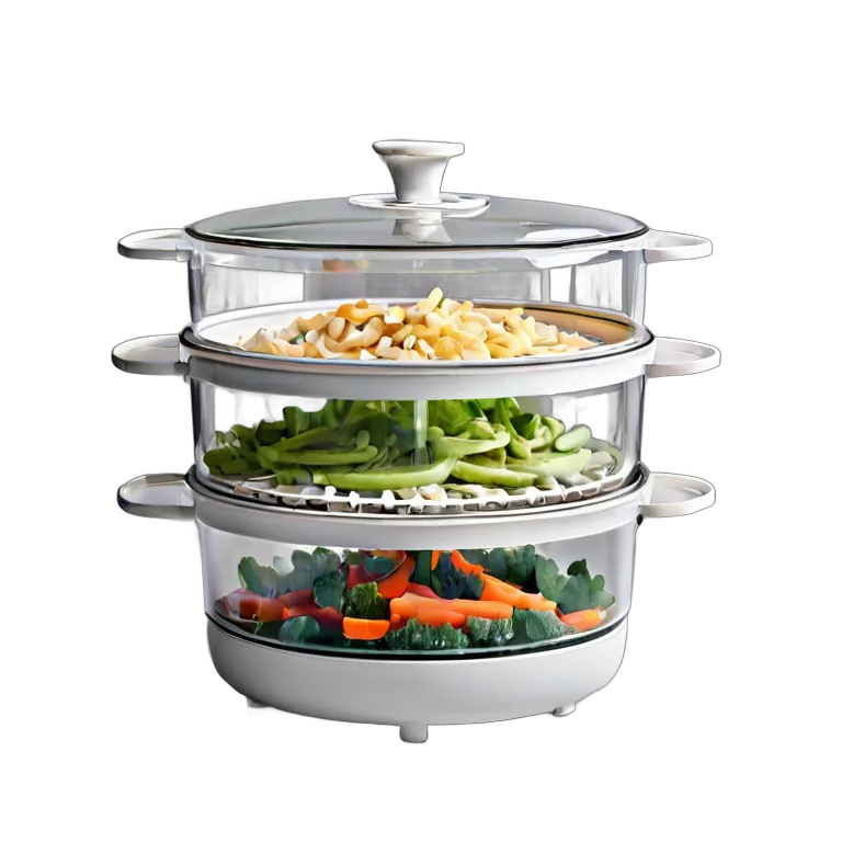 ガジェット キッチン家電 プラスチック製の白い野菜蒸し器 透過 PNG 画像 フリー素材 #14084