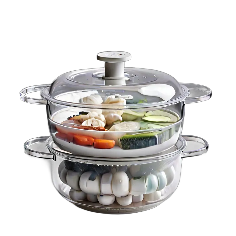 ガジェット キッチン家電 プラスチック製の白い野菜蒸し器 透過 PNG 画像 フリー素材 #14085