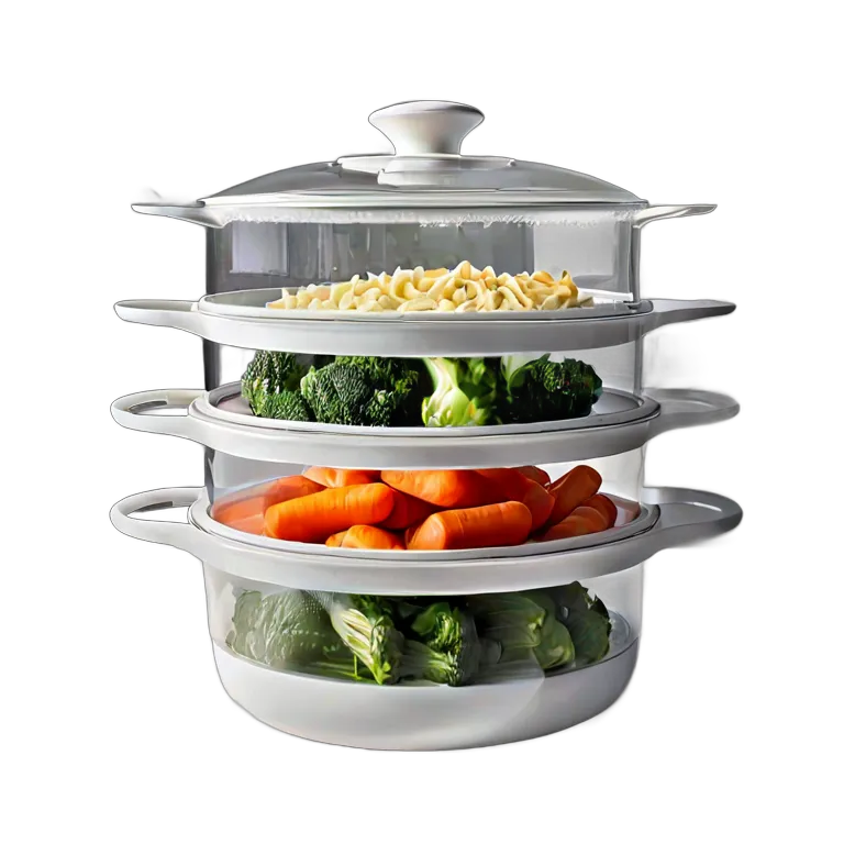 ガジェット キッチン家電 プラスチック製の白い野菜蒸し器 透過 PNG 画像 フリー素材 #14086