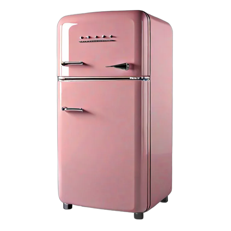 ガジェット キッチン家電 レトロなピンクの冷蔵庫 透過 PNG 画像 フリー素材 #14091
