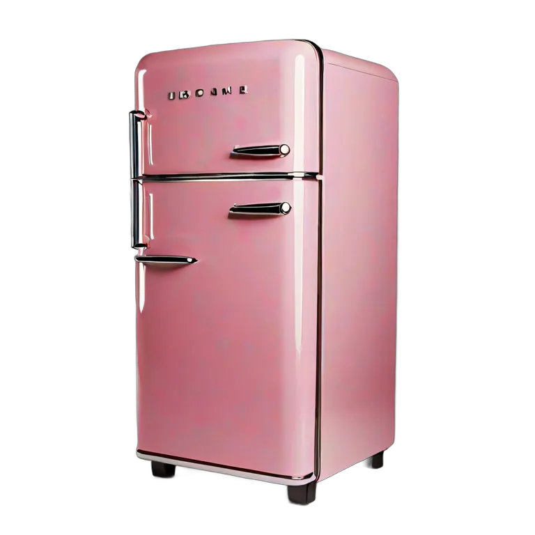 ガジェット キッチン家電 レトロなピンクの冷蔵庫 透過 PNG 画像 フリー素材 #14093