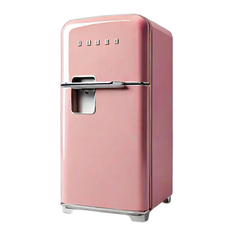 ガジェット キッチン家電 レトロなピンクの冷蔵庫 透過 PNG 画像 フリー素材 #14095