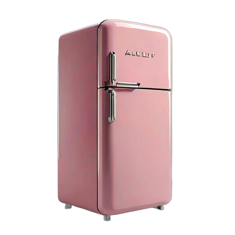 ガジェット キッチン家電 レトロなピンクの冷蔵庫 透過 PNG 画像 フリー素材 #14096